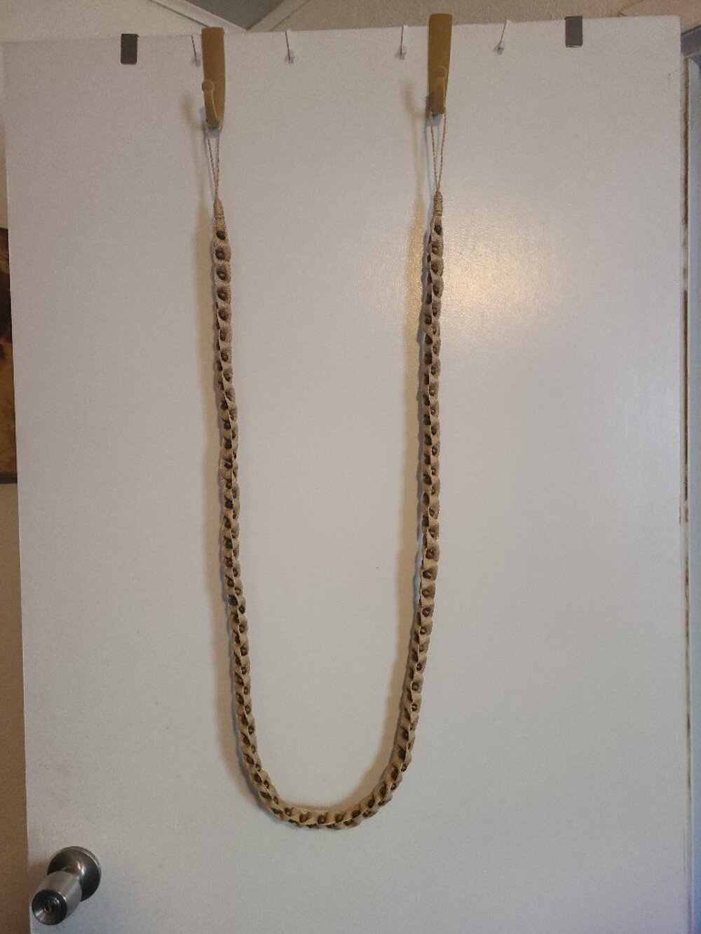 72" Wood Bead Garland Doorway Length 3/4" Wood Beads Burlap Bohemian Gypsy Nomad